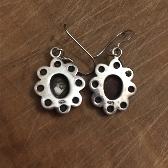 Vintage onyx and MOP 925 silver earrings - Picture 4 of 4